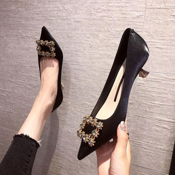 

dress shoes 2021 fashion women pumps stiletto high heels lady point toe mules party wedding pump drop, Black