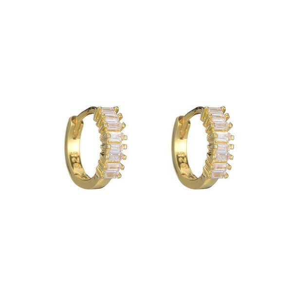 

hoop & huggie reeti 925 sterling silver earrings zircon geometric drop for women gift earings fashion jewelry, Golden;silver