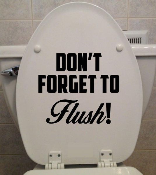 

wall stickers don't forget to flush toilet seat sticker removable art mural hj828