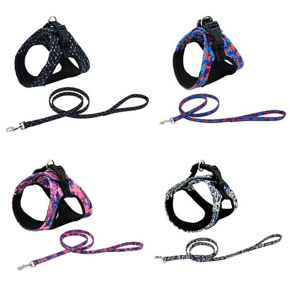 

dog collars & leashes small medium dogs lightweight vest polyester harness with leash reflective set pet supplies