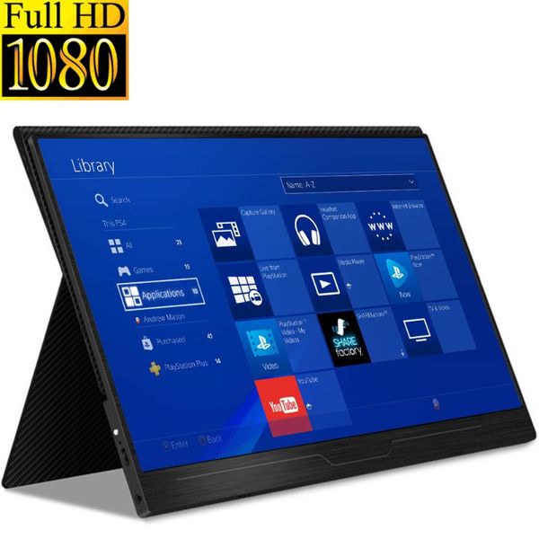 

monitors 15.6" 1080p light weight portable hdr gaming monitor for ps4 pro switch ns super thin computer pc lapphone