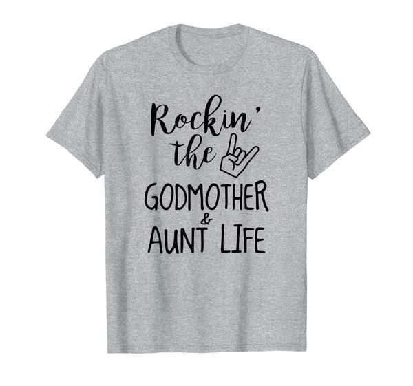 

rockin' the godmother and aunt life gifts funny t-shirt, White;black
