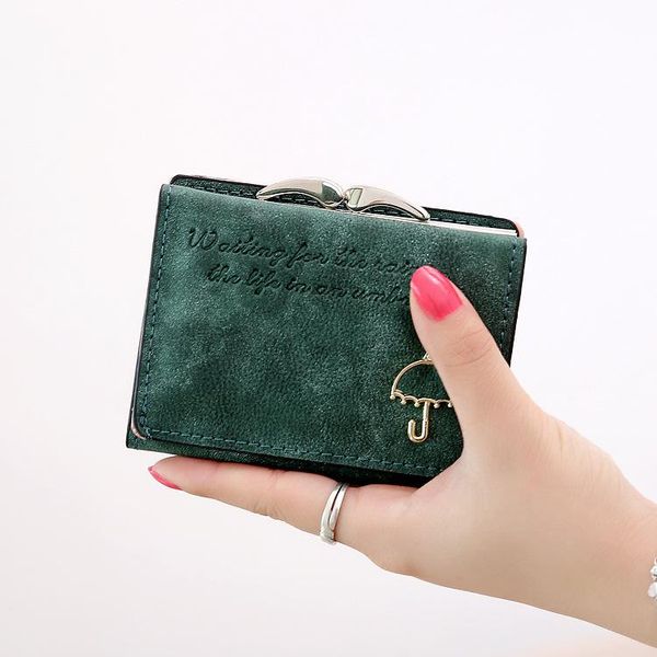 

wallets jiulin brand women pu leather purse scrub women's short wallet rain umbrella card, Red;black