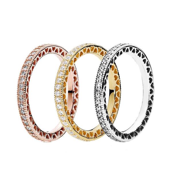 

wedding rings shine love hollow zircon for women finger couple engagement jewelry gift, Slivery;golden