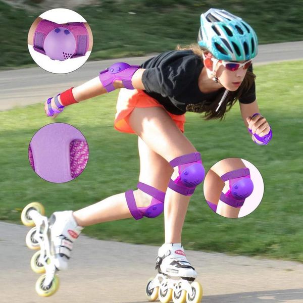 

elbow & knee pads practical protective gear soft gift sport outdoor skateboard cycling wrist thick children durable, Black;gray