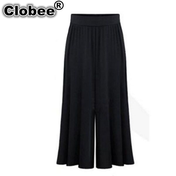 

women's pants & capris fashion 2021 plus size xl-6xl summer women clothing wide leg loose dress female skirt trousers culottes pantalon, Black;white