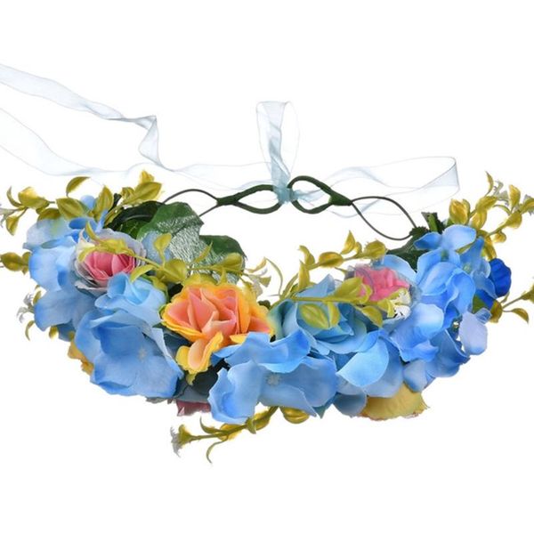 

hair clips & barrettes adjustable flower wreath crown headband with ribbon bridal garland, Golden;silver