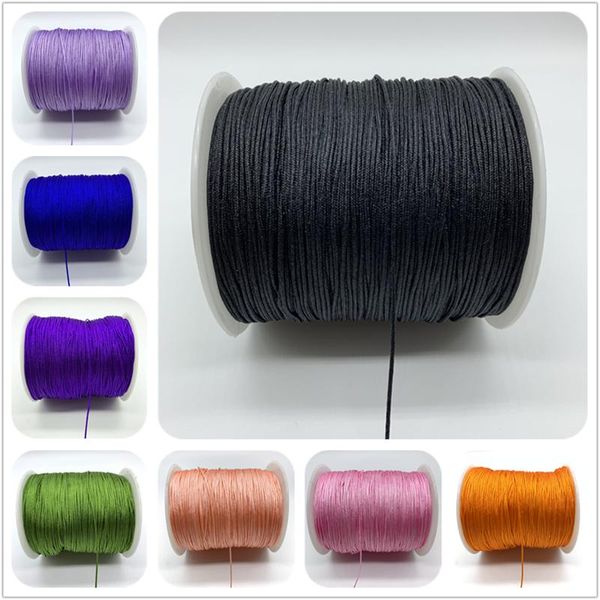 

yarn 10yards/lot 1mm nylon cord rope chinese knot macrame for jewelry making diy shamballa bracelet, Black;white