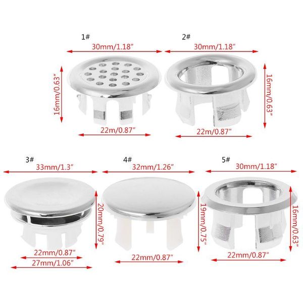

other bath & toilet supplies bathroom basin sink overflow ring six-foot round insert chrome hole cover cap p31d