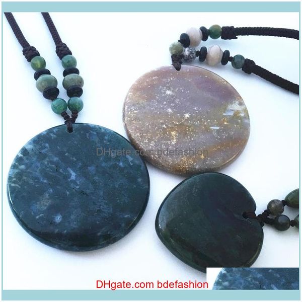 

& pendants jewelrygazelle aquatic agates natural stone pendant necklaces for women men heart round sweater necklace amulets talismans jewe, Silver