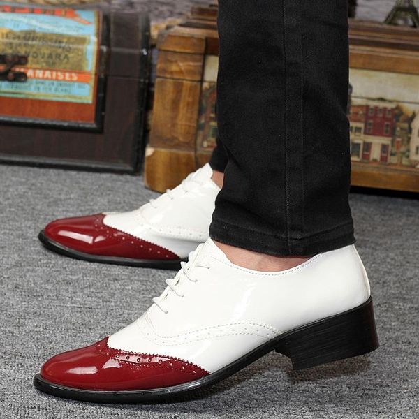 

dress shoes zapatos de vestir para hombre men wedding leather italian style brogue formal fashion brand flats 2a, Black