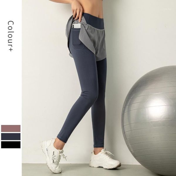 

yoga outfits 2021 women's fitness double pants side pocket running breathable quick-drying workout gym sportswear1, White;red