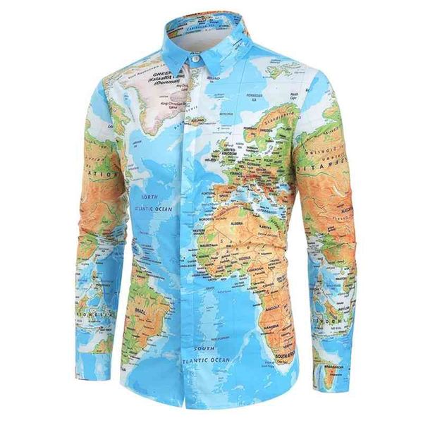 

new summer and autumn long sleeve in 2019 men's large travel leisure digital printed shirt, White;black
