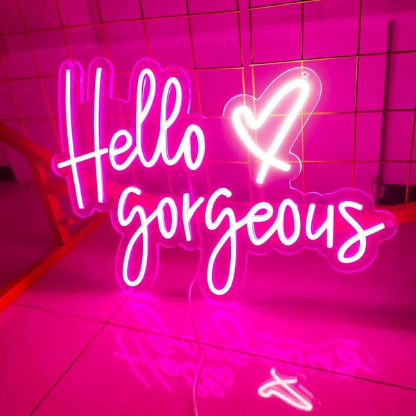 

other lighting bulbs & tubes custom neon sign hello gorgeous love led single party confession decorate