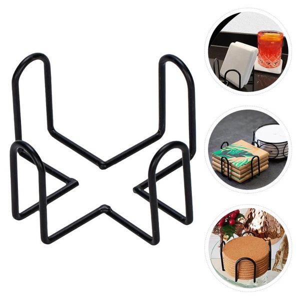 

mats & pads 2pcs cup mat storage racks kitchen organizers iron (black)