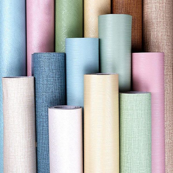 

wallpapers living room self-adhesive wallpaper solid color pvc waterproof wall stickers furniture cabinet film contact paper wallcovering