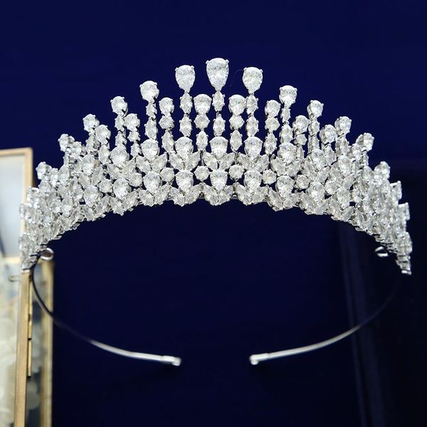 

hair clips & barrettes baroque cubic zircon crystal bridal tiaras crown headpieces wedding accessory prom headdress, Golden;silver