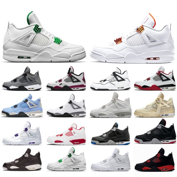 

2021 new basketball shoes 4s man black cat taupe haze shimmer desert moss white oreo cement university blue sail green pure money travis bre