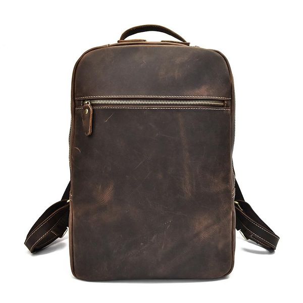 

backpack men's durable leather first layer casual back pack purse bagpack