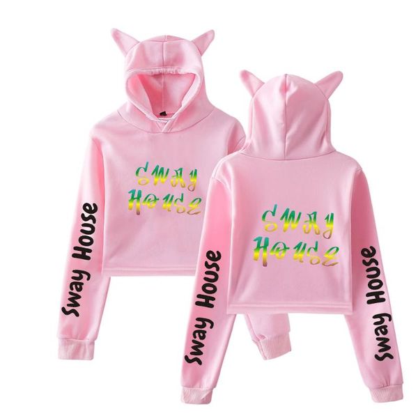 

women's hoodies & sweatshirts leisure hip hop 2d sway house print cat for women summer trendy sweatshirt k- hooded, Black