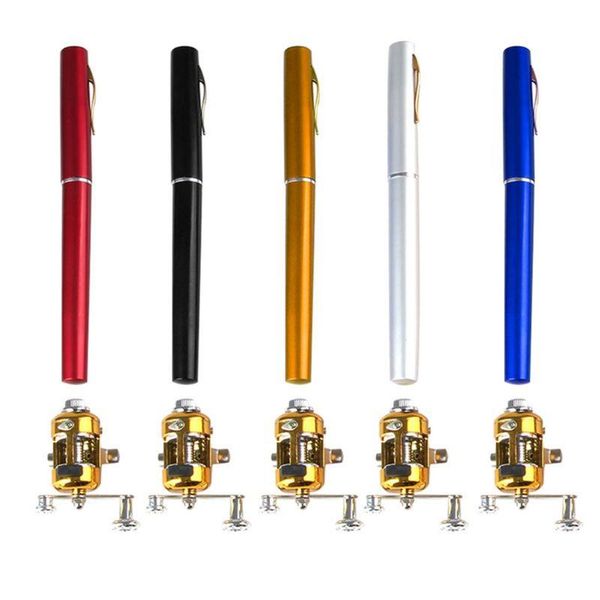 

boat fishing rods mini portable pocket fish pen aluminum alloy rod + reel dropship