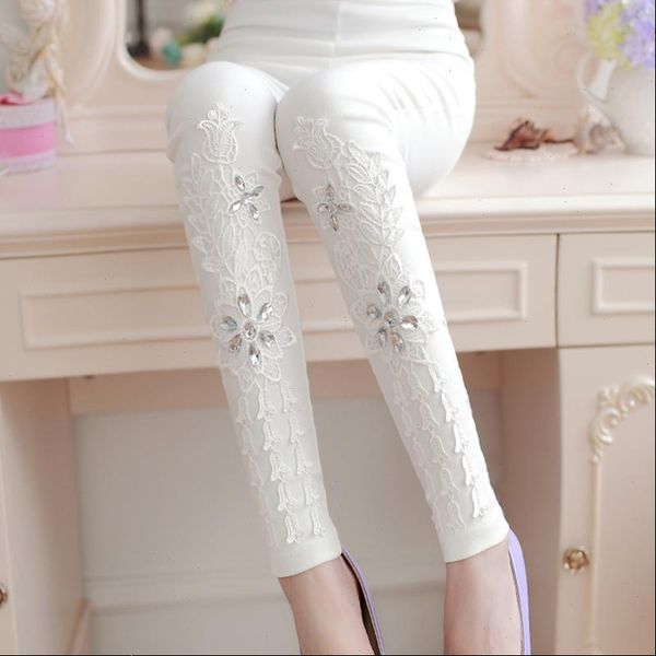

fashion womens leggings casual laces leg warmer fit most sizes leggins pants trousers womans leggings, Black