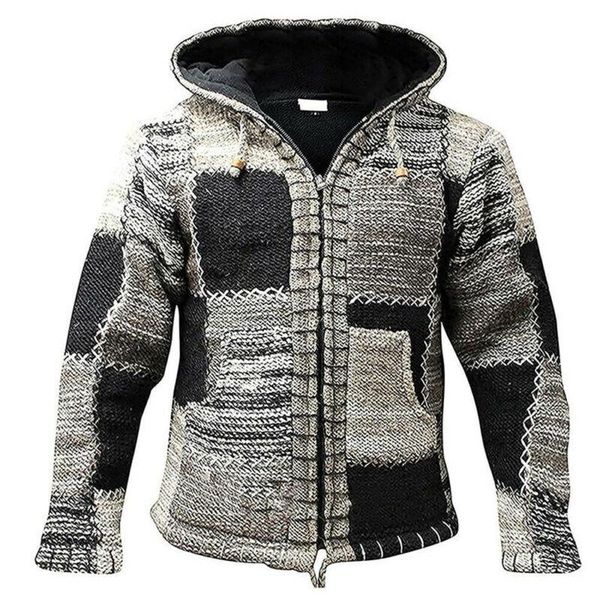 

men's jackets knitted cardigan coat sweater comfort jumper autumn fashion man hooded for men clothing, Black;brown