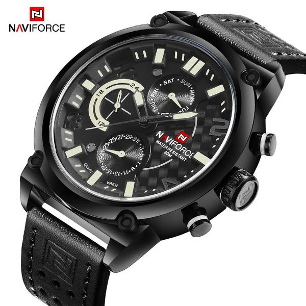 

wristwatches direct selling naviforce watch men military sport 24 hours day display luminous complete calander waterproof quartz watches 906, Slivery;brown