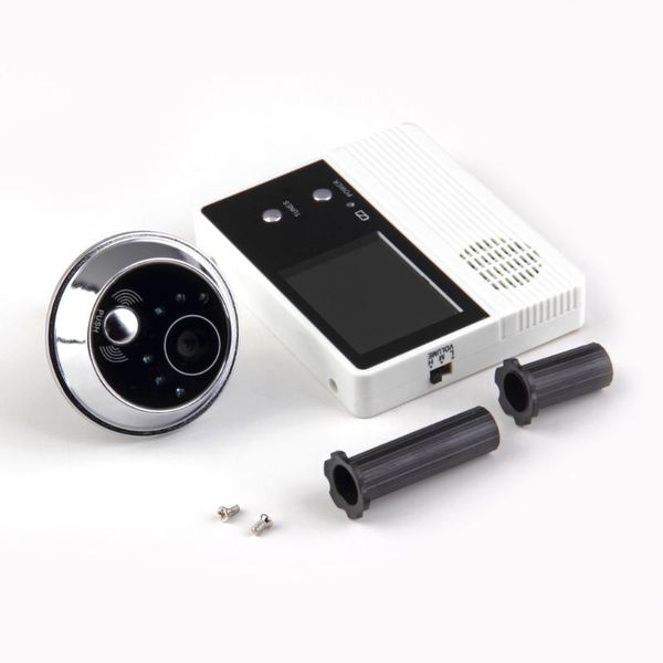 

high resolution 2.4" video-eye visual monitor 100 degree view angle wireless door peephole camera white video peephole