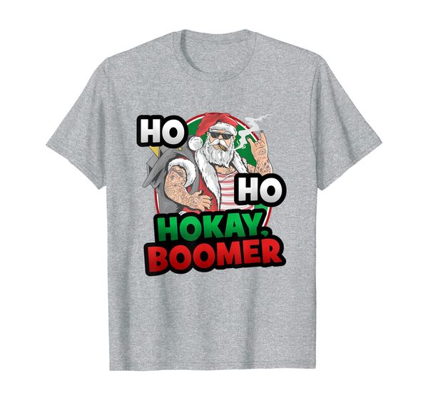 

funny ok boomer santa cigar t-shirt, White;black
