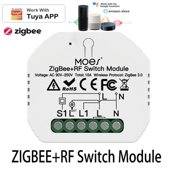 

smart home control 10a tuya zigbee 3.0 automation switch module light diy zigbee+rf for life timer alexa google