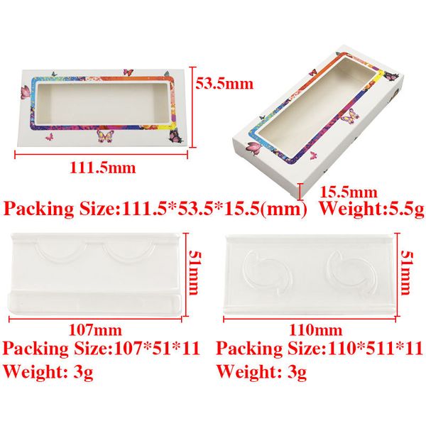 

health & beauty wholesale butterfly eyelash packaging box empty boxes package mink lash rectangle cosmetic case storage 20pcs