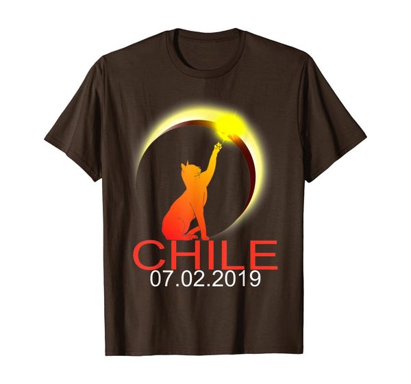 

cat chile - total solar eclipse south america 2019 t-shirt, White;black