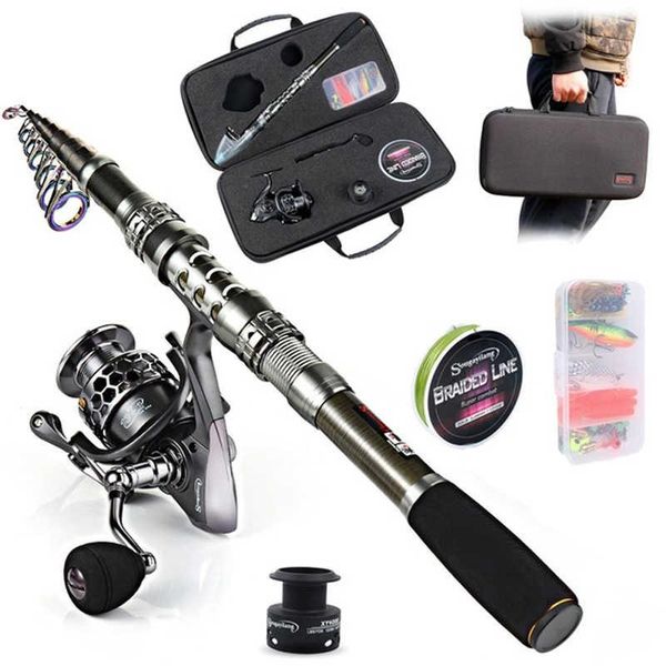

boat fishing rods rod with spinning reel pole lure line sets kit for travel tackle
