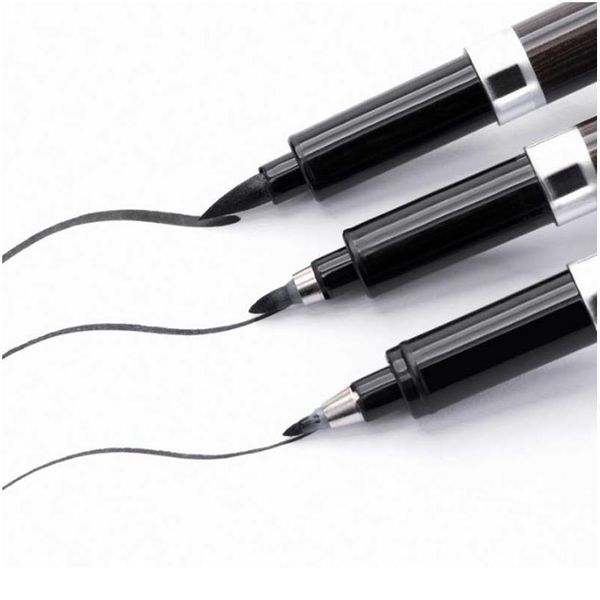 

black brush pen calligraphy pen markers art writing office school supplies stationery student painting lettering pens qylamo