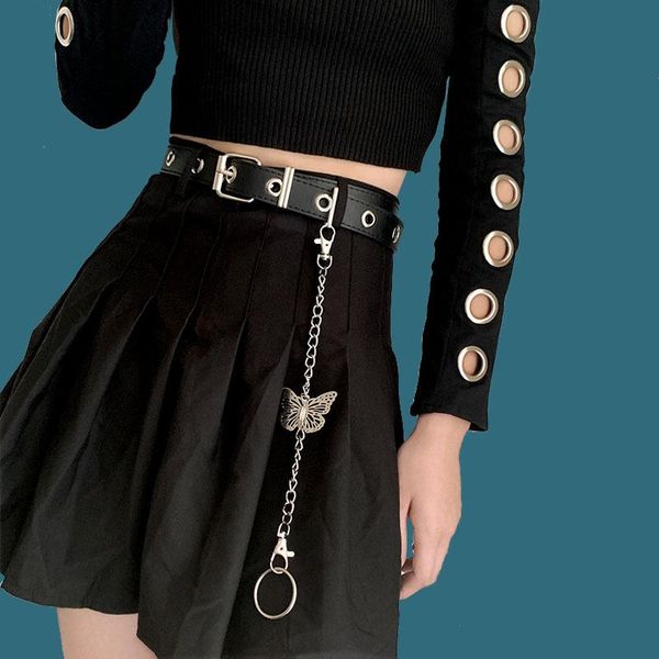 

square buckle with adjustable ladies cute pu leather thin belt punk fashion belts or metal chain, Black;brown