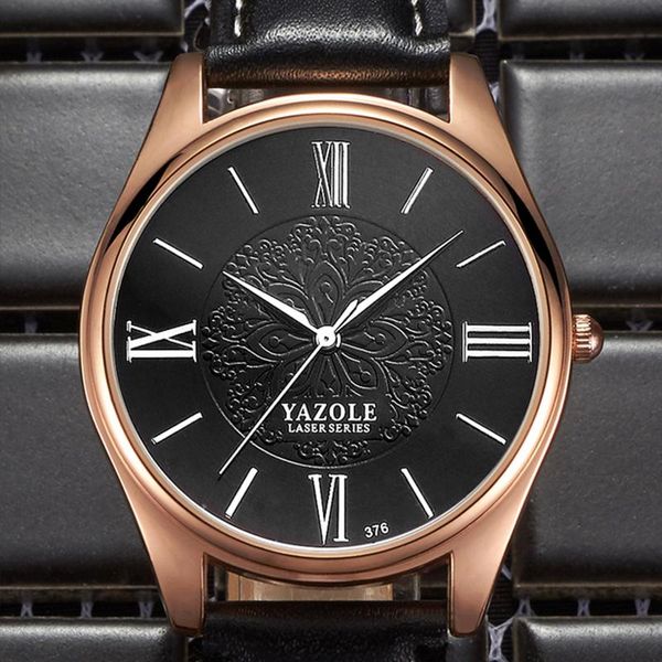 

wristwatches yazole men quartz watch light luxury flower print dial man business watches rome scale male for relogio chronograph, Slivery;brown