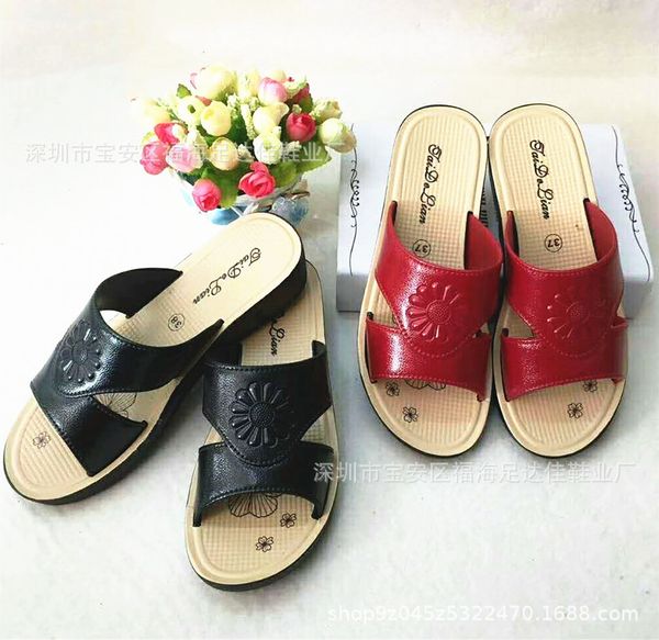 

luxury slippers fashion women's slippers m's medium high heel sandals 811 + 3, Black