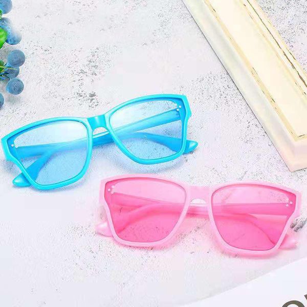 

sunglasses korean children's classic for boys and girls fashion trend color retro glasses anti-ultraviolet decorative, Blue