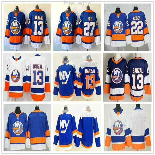 

2021 reverse retro new york islanders #13 mathew barzal 22 mike bossy 27 anders lee man woman kids youth blue white stitched hockey jerseys, Black;red