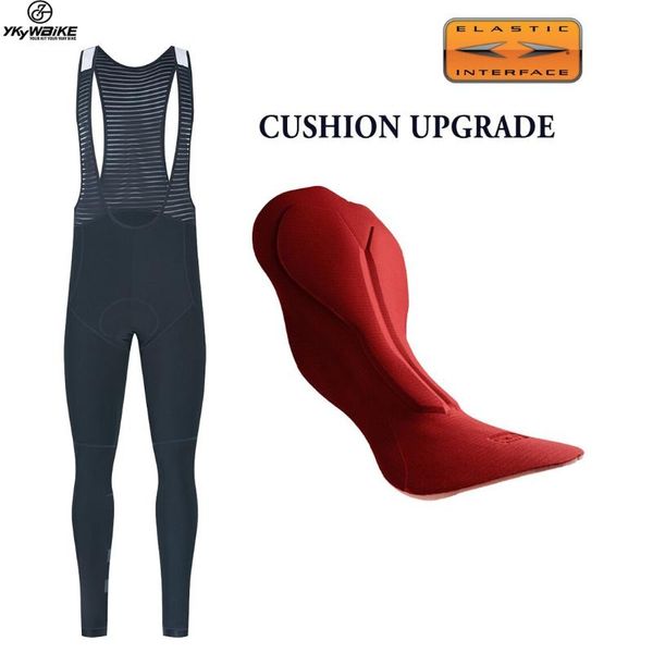 

racing pants ykywbike winter men's cycling bib long tights with pad warm trousers thermal fleece mountain bike, Black;blue