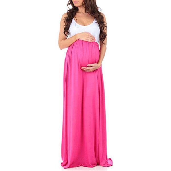 

maternity dresses clothes for pregnant women dress solid plus size polyester pography prop sleeveless pregnancy, White