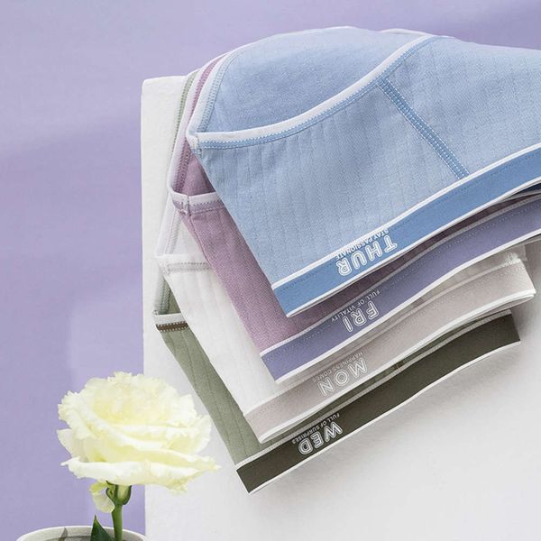 

pure cotton women's underwear simple and fresh letter wind waist briefs comfort, Black;pink