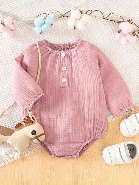 

baby textured fake button raglan sleeve bodysuit she, Blue