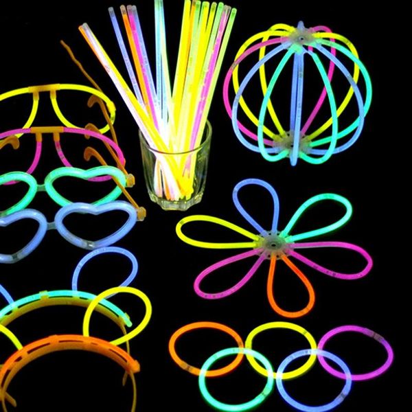 

party decoration 100pcs glow sticks bright colorful light stick fluorescent diy necklace bracelet event wedding concert