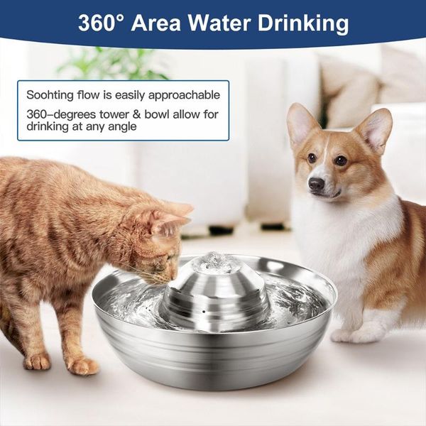 

dog bowls & feeders cat waterer stainless steel automatic pet with smart pump and