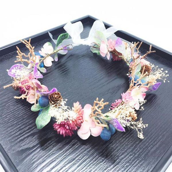 

flower crown wedding party hair accessories girls flower wreath headband floral garlands women headdress bride hair o qylwmq