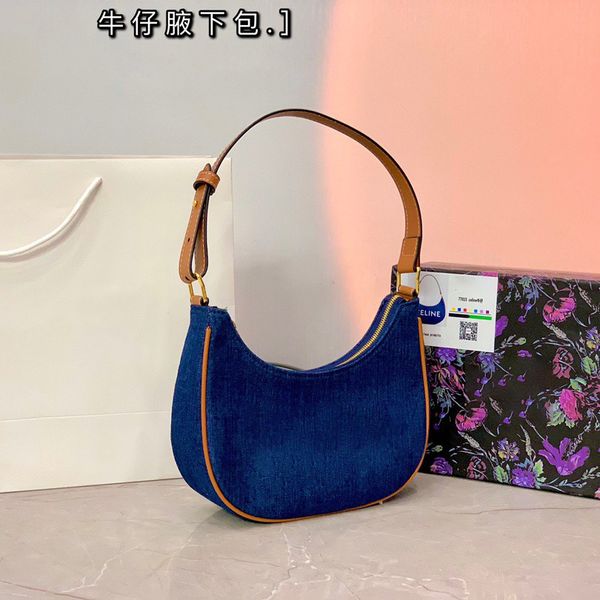 

design s 2021ins new arc armpit half moon bag fashion horn pea bag female