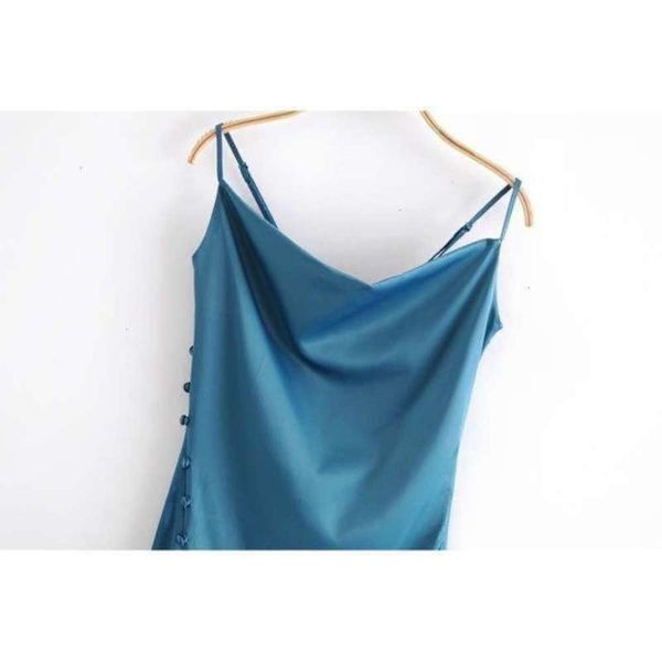 

za2021ra autumn women's new winter same and clothing style slim satin suspender long dress, Black;gray