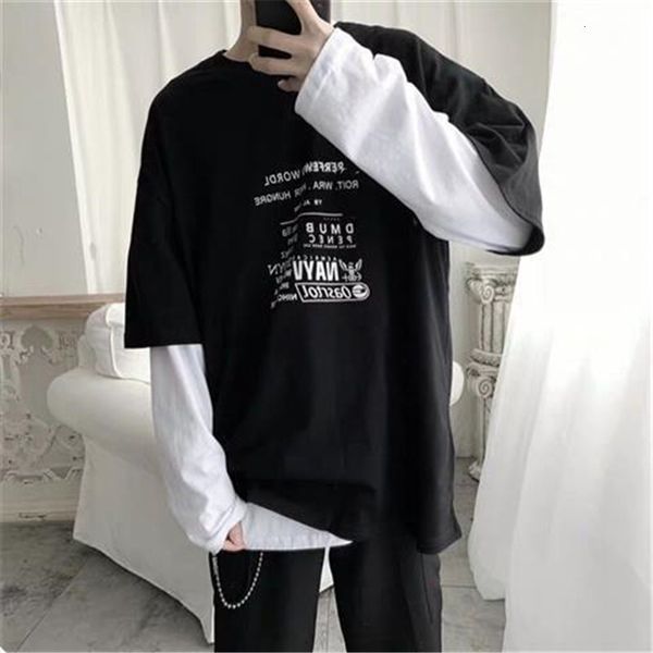 

2021 new nova moda duas peas manga comprida homens camisa t de sasuke 625a, Black